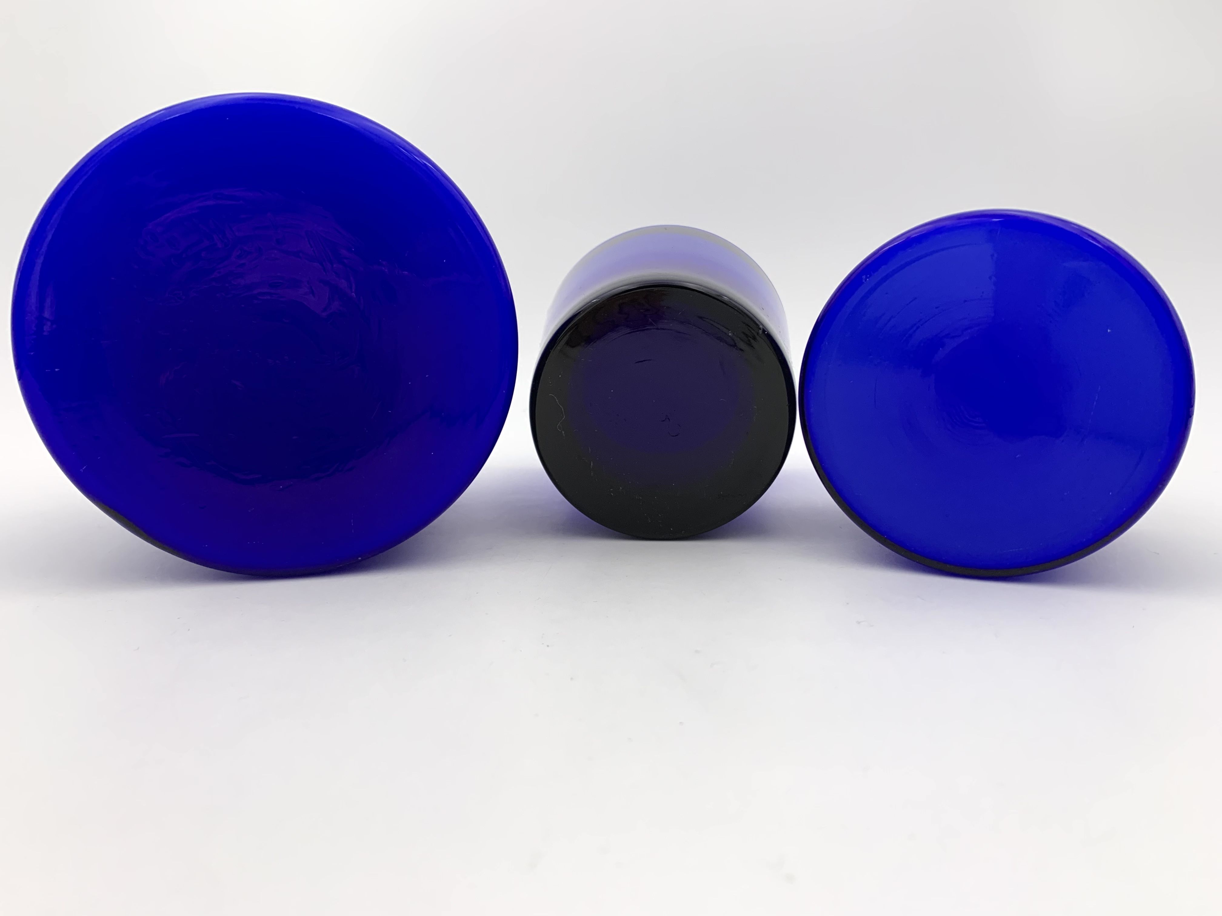 Set of glass bottles, toilet pad, Klein blue - 20th century
