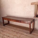 Monastery table, community table, 19th-century solid walnut console.