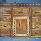 Arts & crafts solid wood sideboard/chest of drawers - France 1950