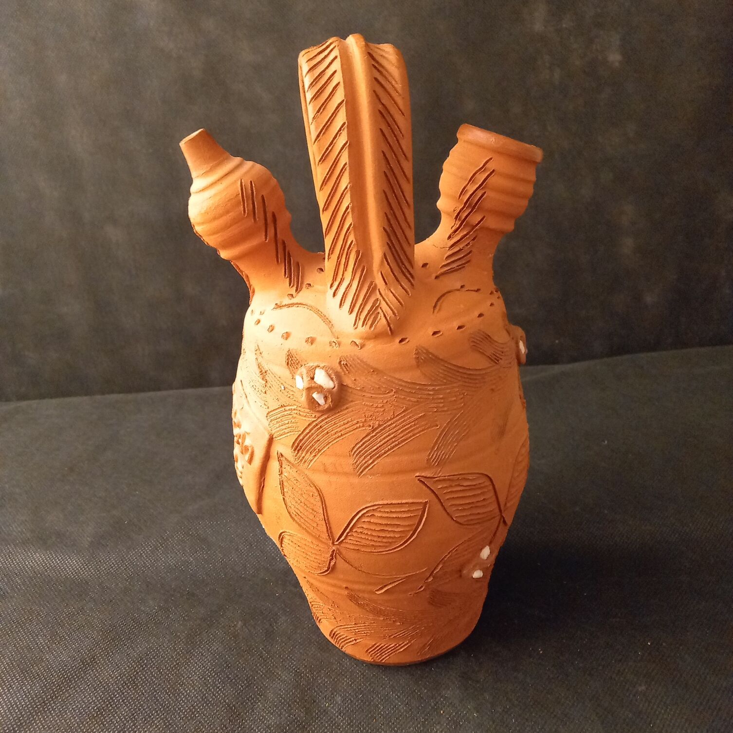 “Gargoulette” type terracotta pottery