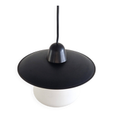 Set of 2 pendant lamps in black and white, 1950's