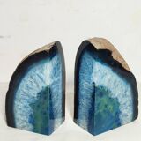 Sujetalibros de ágata azul. Brasil, 1990s.