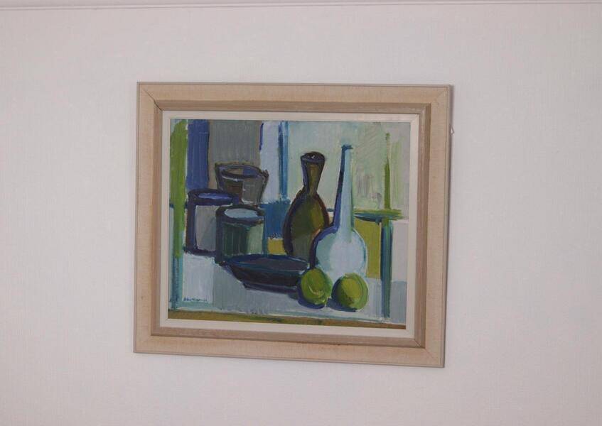 Original mid-century Swedish oil on canvas – “Still Life” by Arthur Nilsson – vintage & framed – 62 × 71 cm