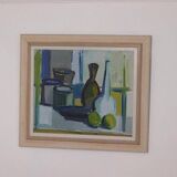 Original mid-century Swedish oil on canvas – “Still Life” by Arthur Nilsson – vintage & framed – 62 × 71 cm