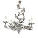 Contemporary brunish-clay florentine wrought iron leafs chandelier