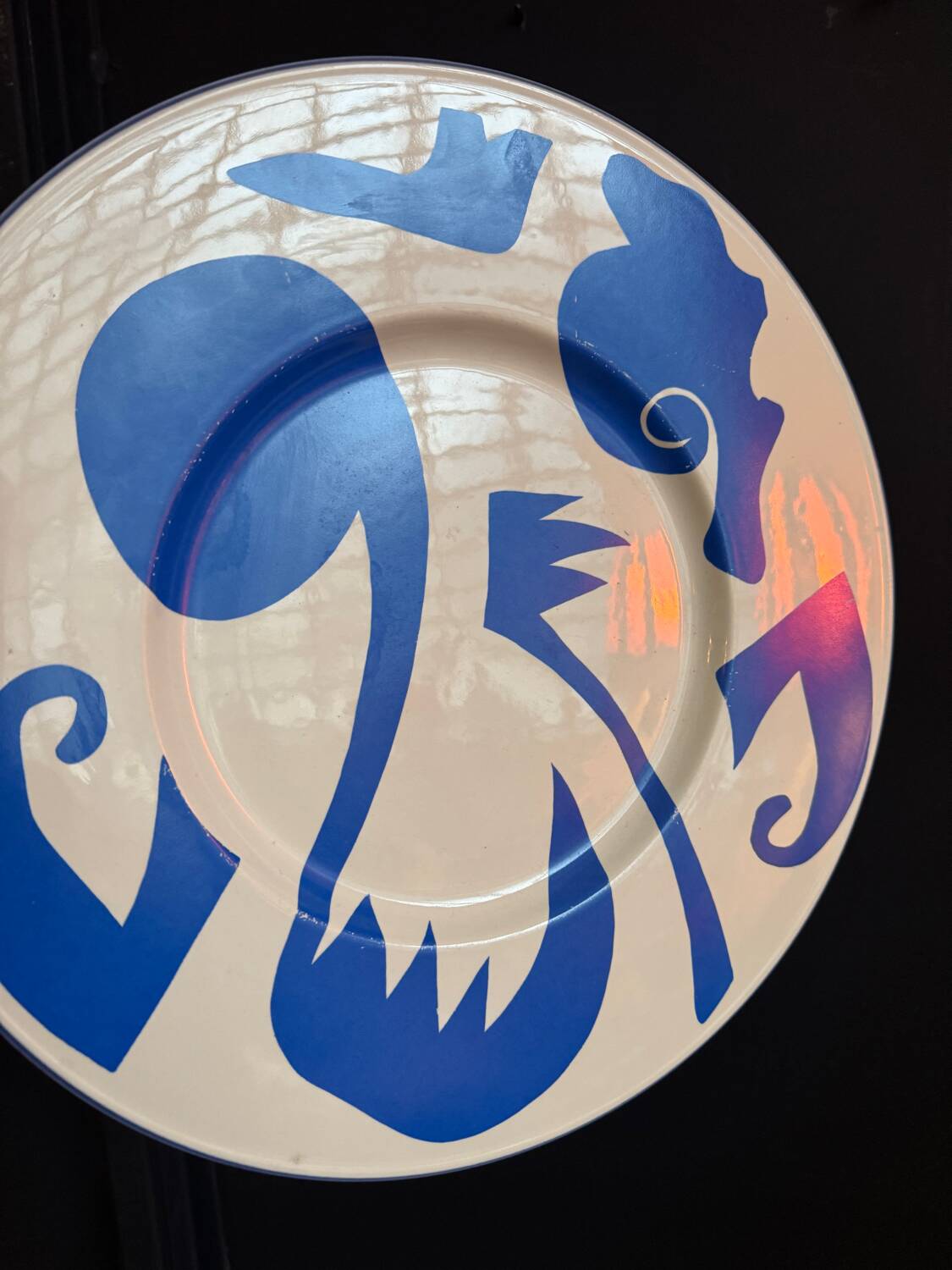 Fauvism style plate ceramic St Clément