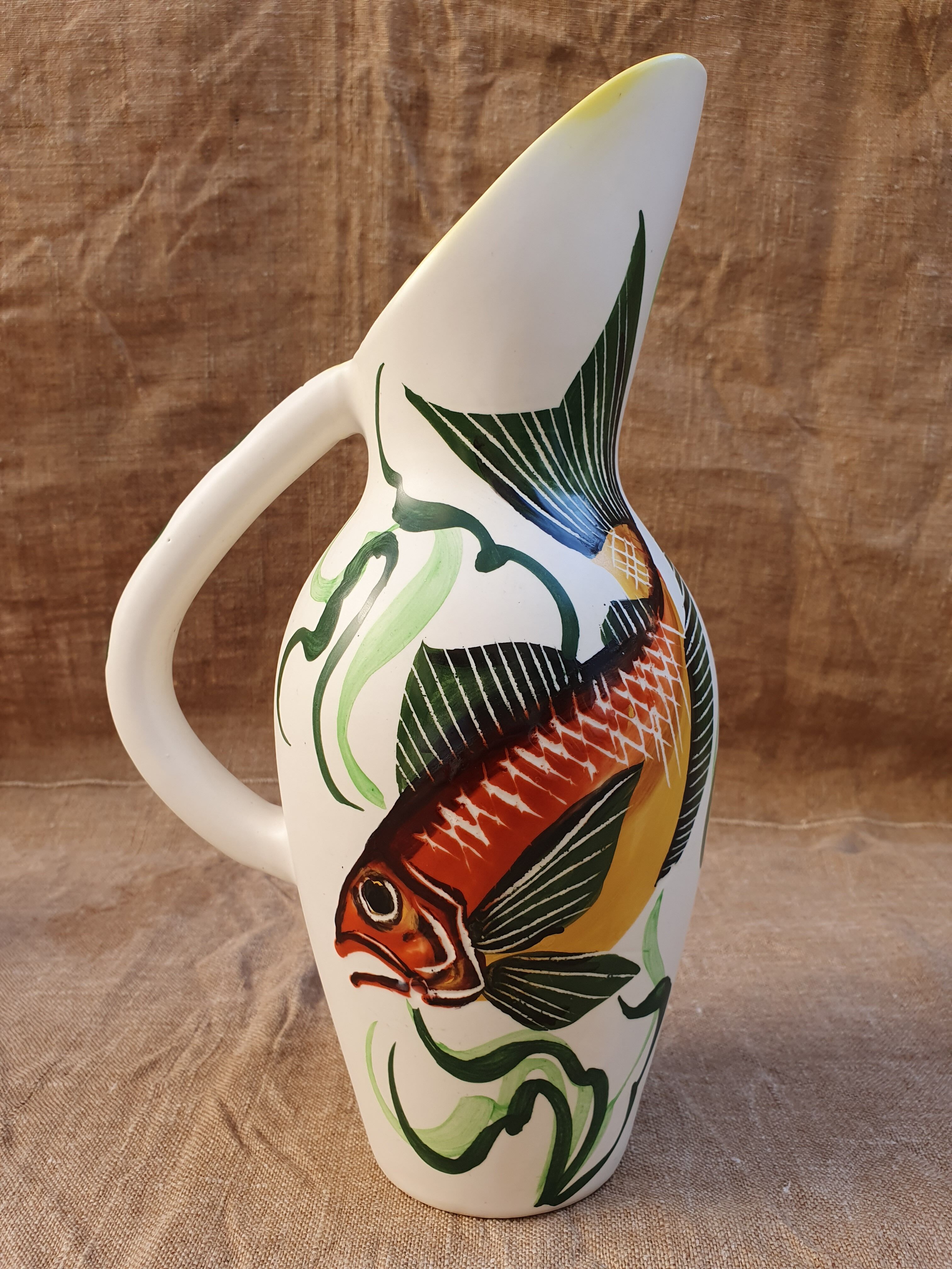 Pitcher and its 4 Vallauris goblets