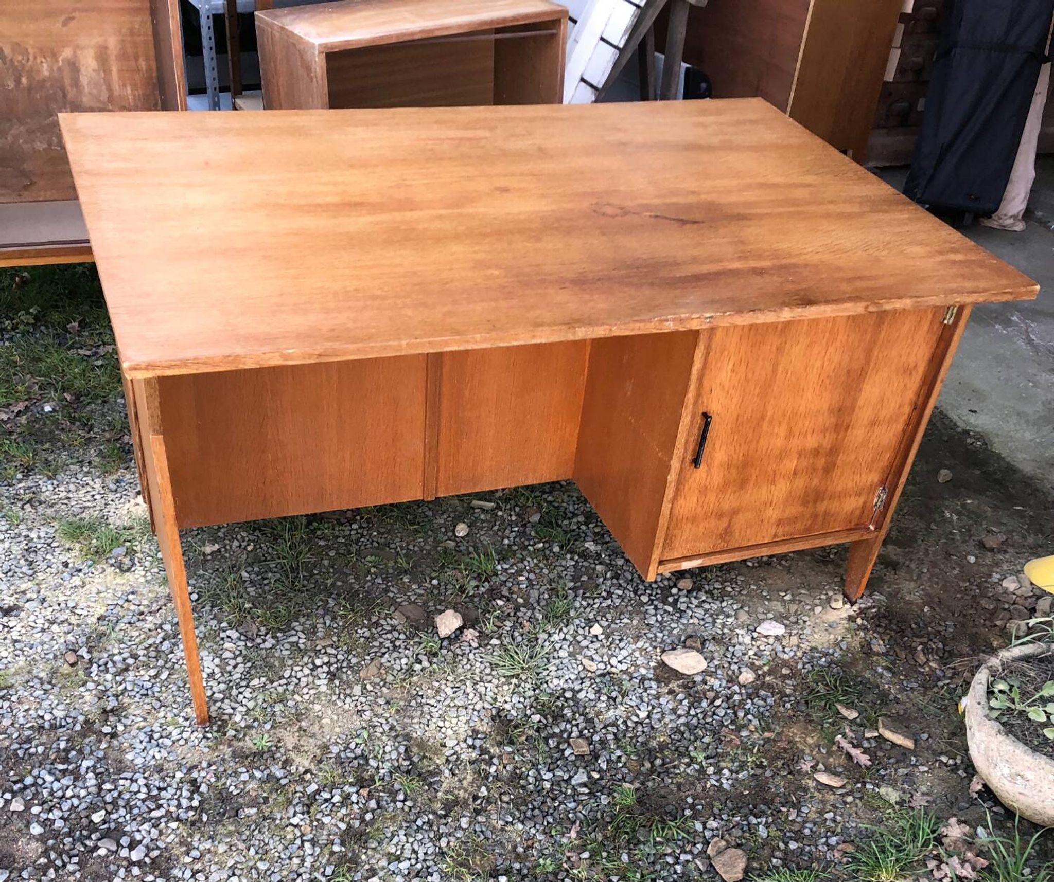 Vintage double workshop desk