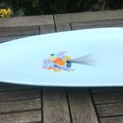 Ceramic dish from the faiencerie of M.B.F.A Pornic model sidonie blue