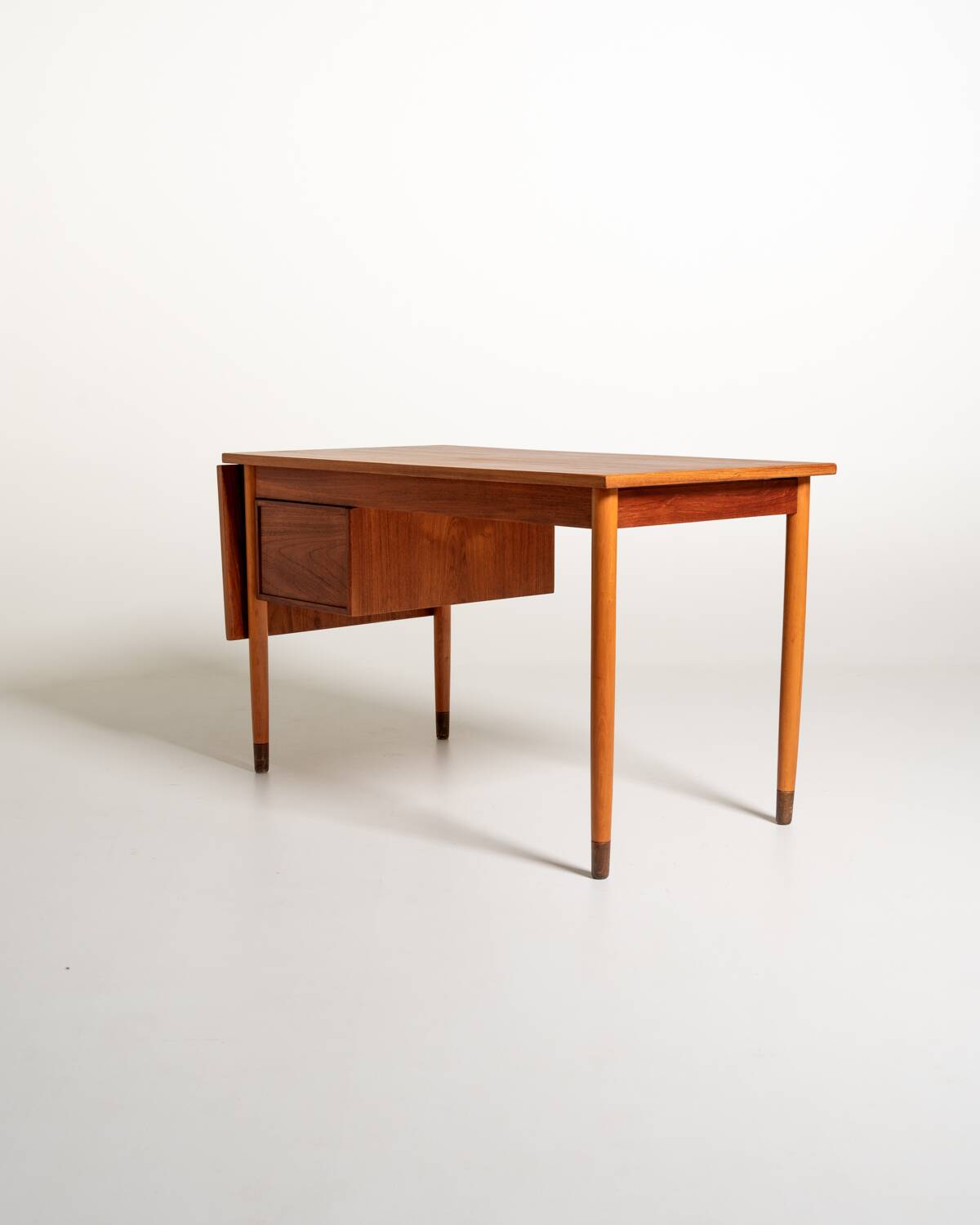 Scandinavian teak desk with a folding extension, 1950s/1960s
