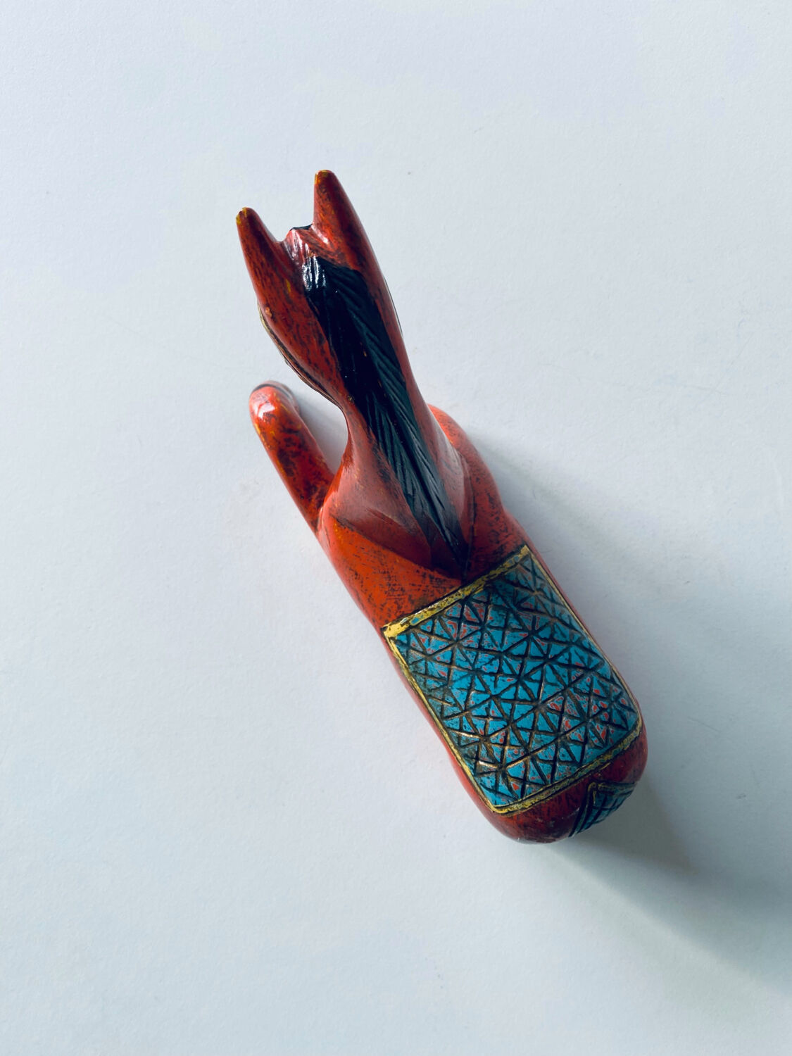 Hand painted carved wooden horse