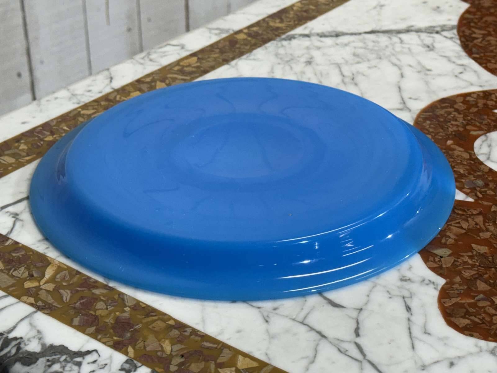 Plateau en opaline bleu et or 19ème