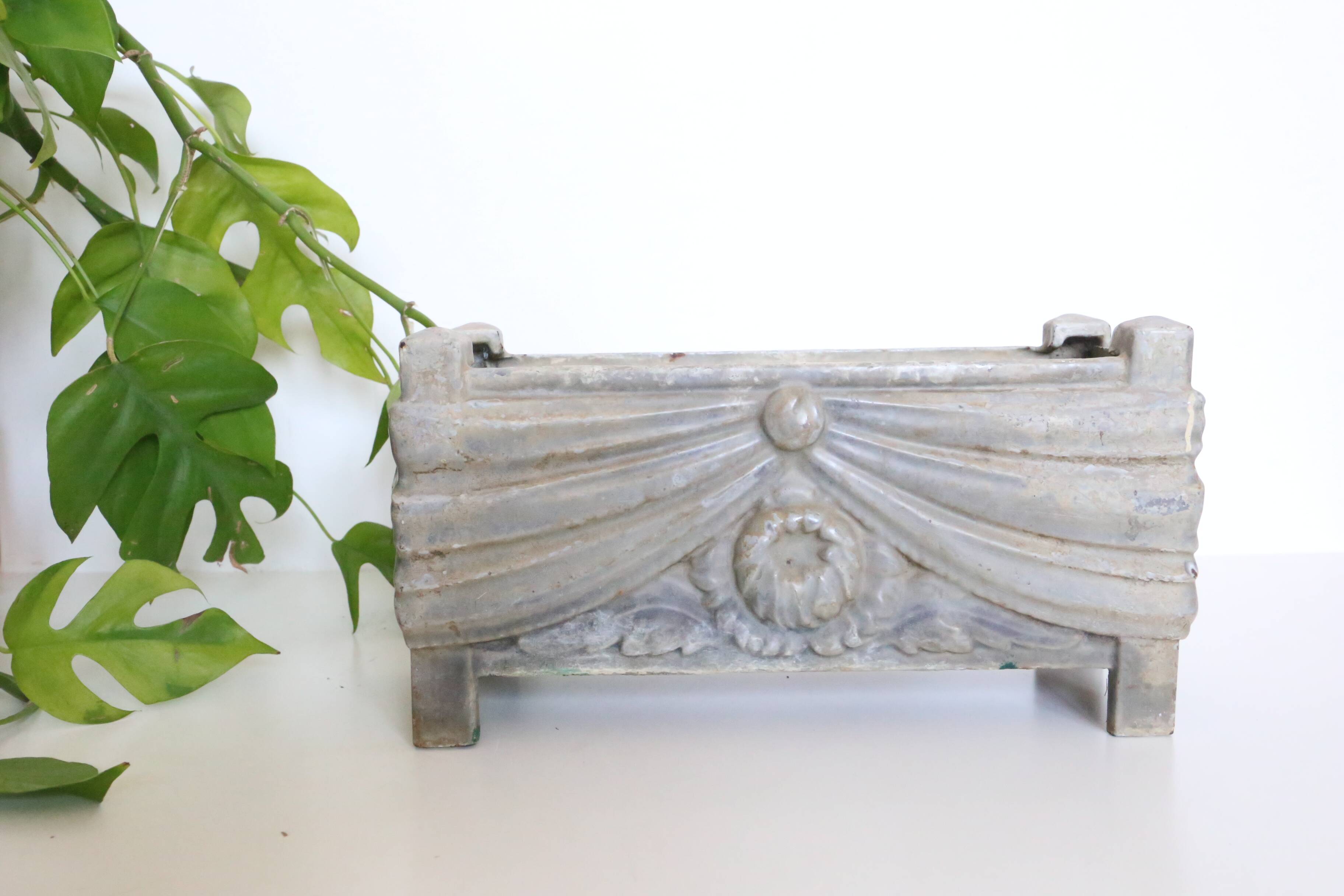 Art deco cast iron planter