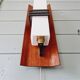 Scandinavian wall light in opaline and teak, 1960s