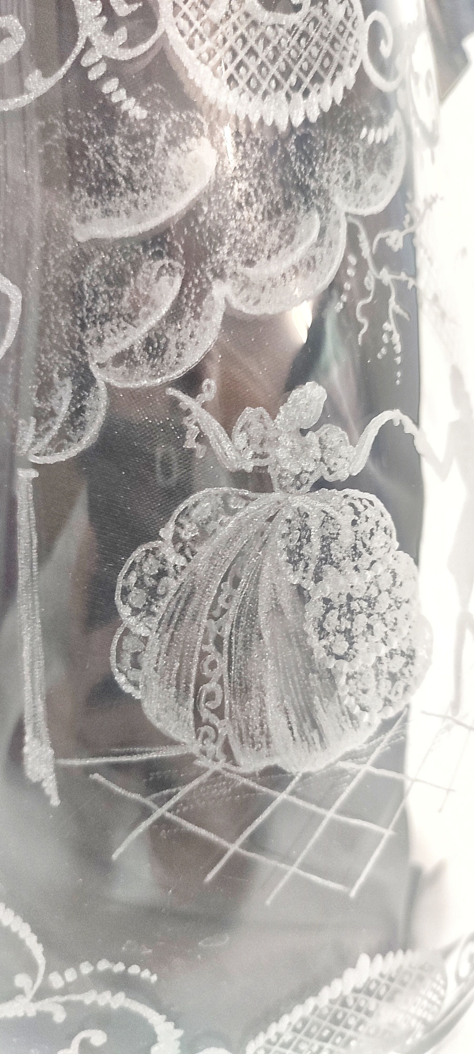 Hand-carved glass jug. France, 1950s.