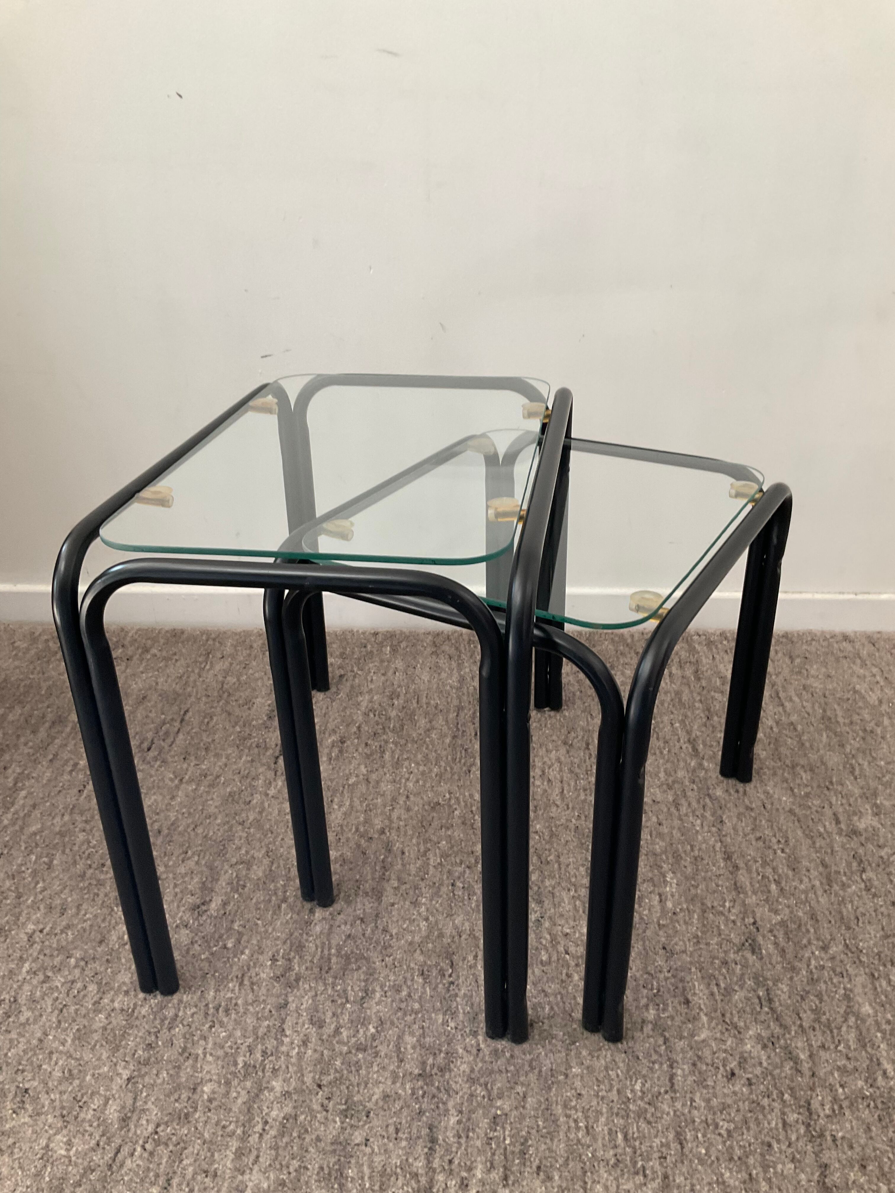 Pair of 2 vintage pull-out tables from the 70s-80s