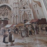 Aquarelle Senlis première moitié XXème