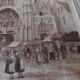 Watercolor Senlis first half 20th century