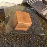 Table basse design verre et bois