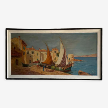 Port de Provence 1942 - Henri Edouard Bargin (1906-1980)