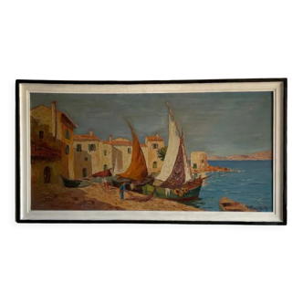 Port de Provence 1942 - Henri Edouard Bargin (1906-1980)