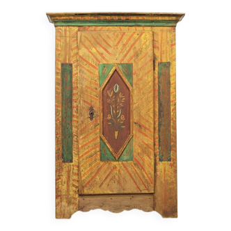 Antique Painted folk art bridal cupboard