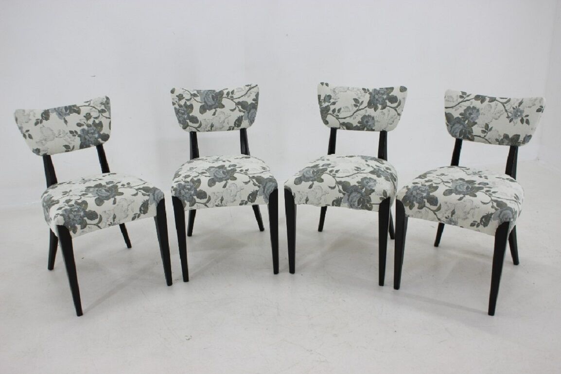 4 1950s Jindrich Halabala dining chairs,Czechoslovakia
