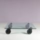 Coffee table "Table with Wheels" from the 1980s by Gae Aulenti for Fontana Arte, Italy.