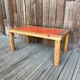 Modernist pine and orange lacquered coffee table, 1970s