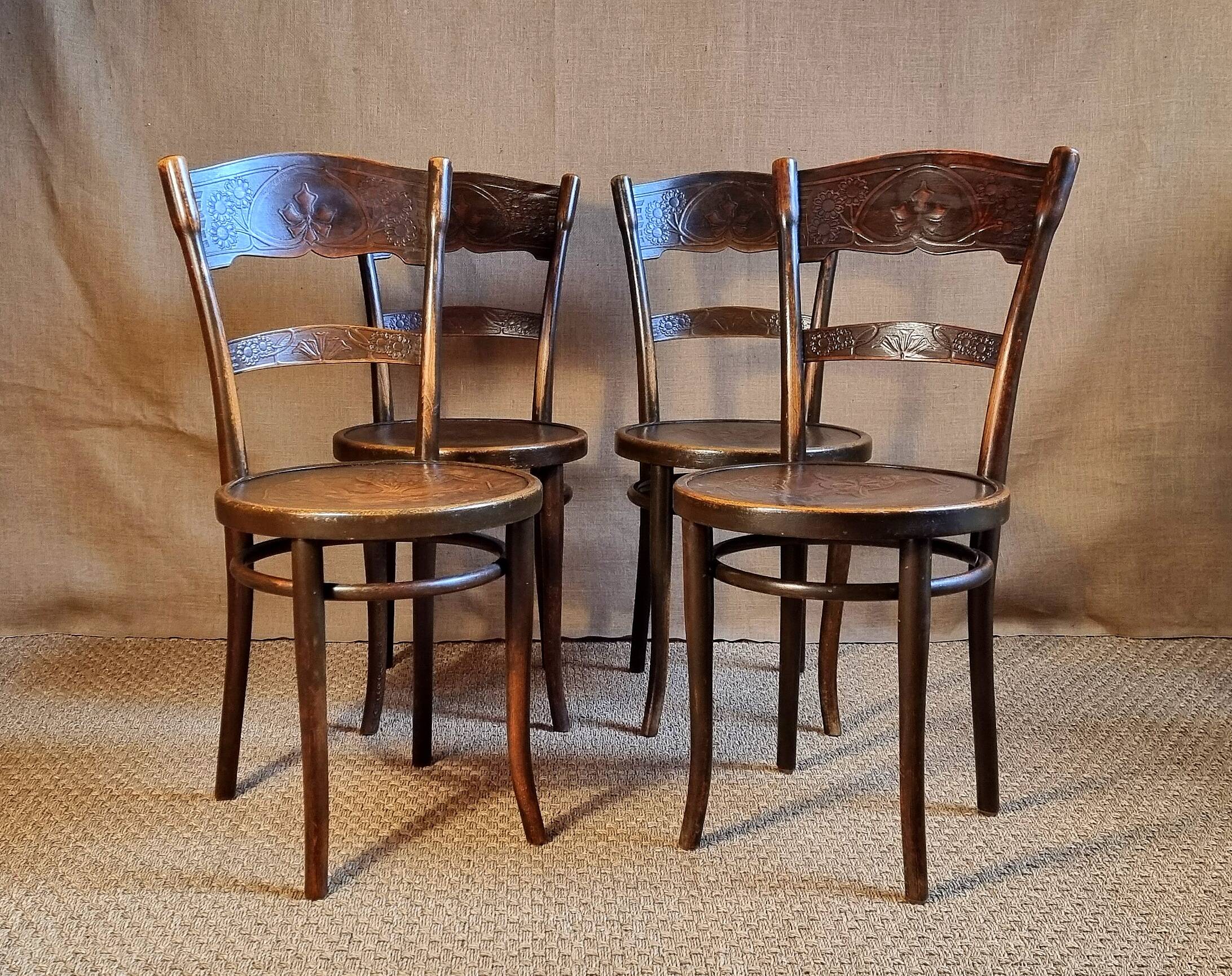 4 thonet bistro chairs circa 1910