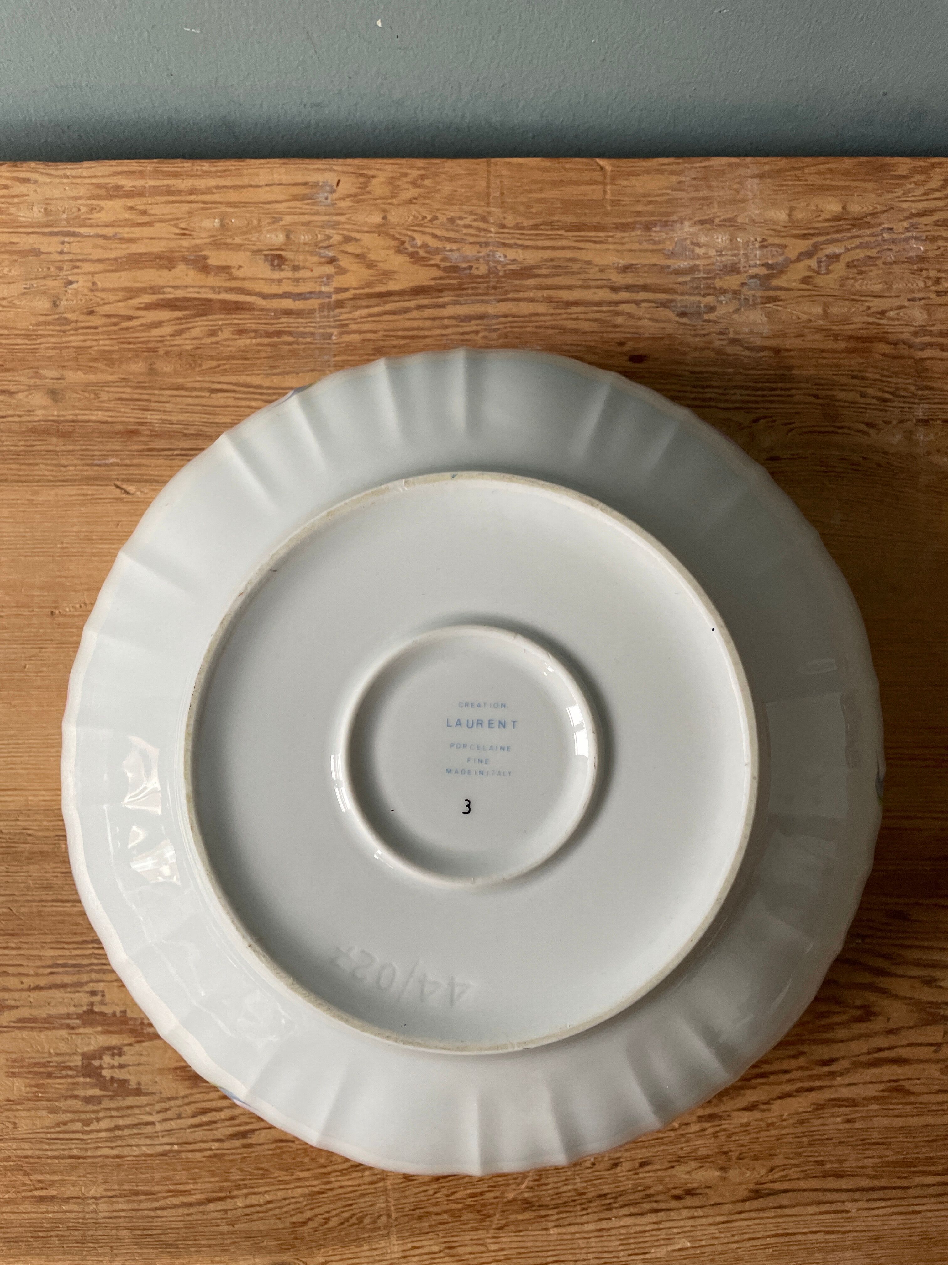 Vintage fine porcelain salad bowl, "Laurent creation"