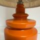 1970s vintage orange ceramic table lamp