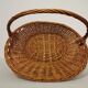 Vintage rattan basket with handle 1960's