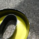 Letter "O" of industrial sign yellow and black