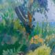 Mediterranean Garden – Original signed painting, bright landscape with a view