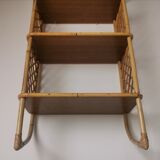 Vintage rattan wall shelf