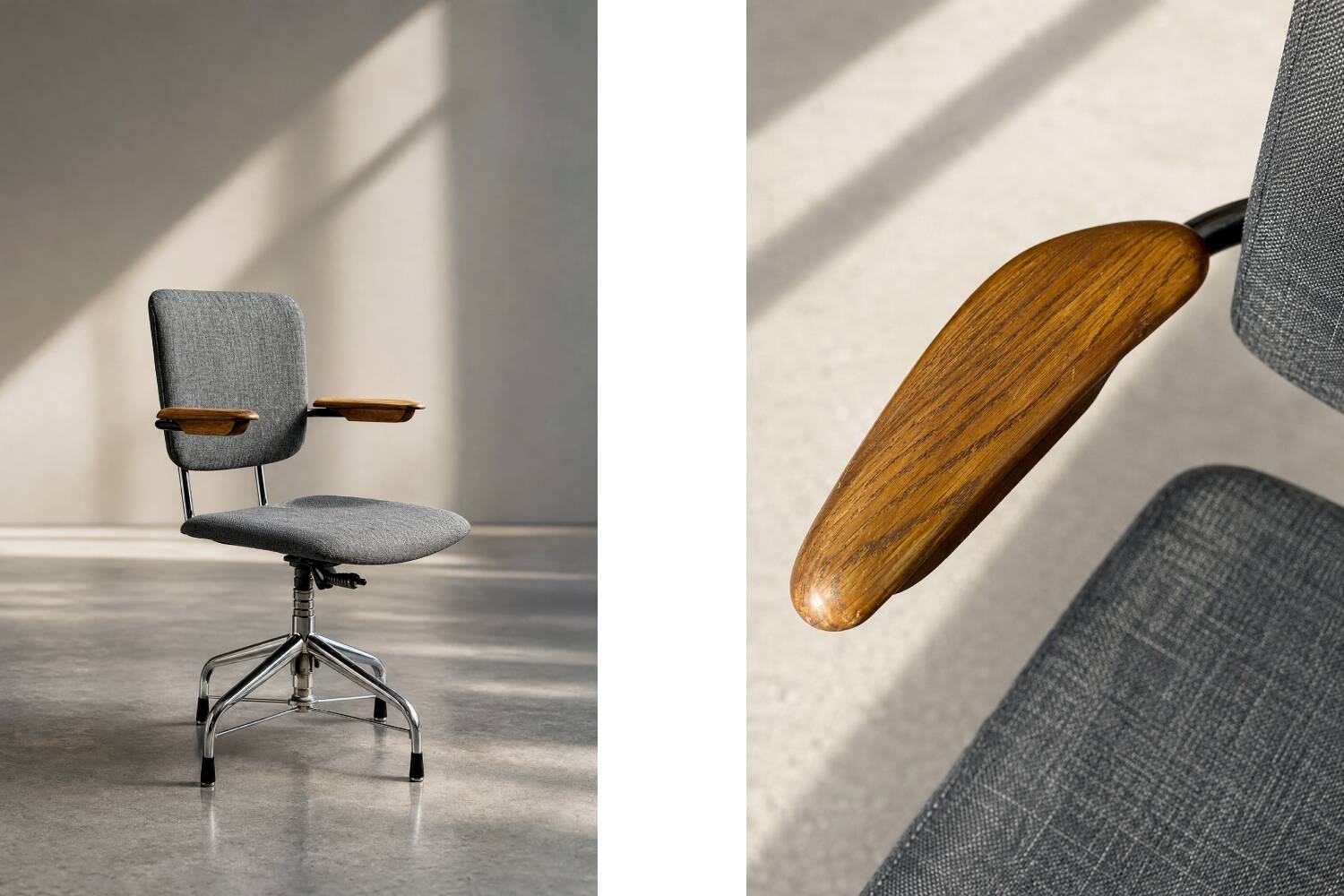 Vintage Industrial Office Swivel Chair from Verkstads AB Lindqvist, 1960s