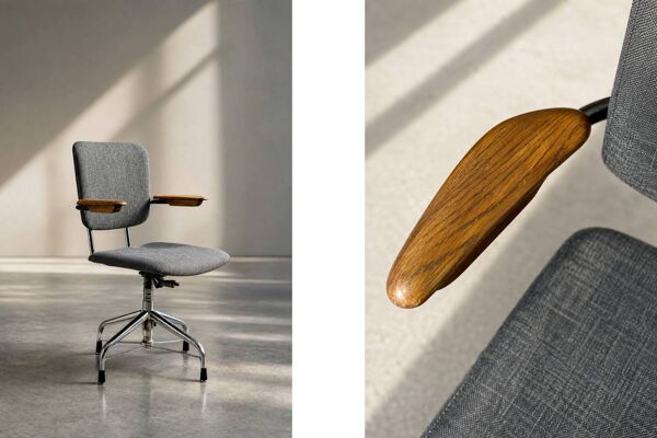 Chaise de bureau pivotante industrielle vintage de Verkstads AB Lindqvist, années 1960.