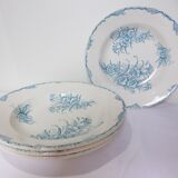 4 vintage hollow plates in iron earth from L&G model Carnations 220517