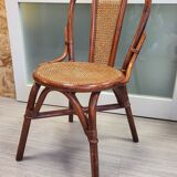 Vintage rattan and cane bistro chair