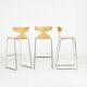 "Saya" bar stools by Lievore Altherr Molina for Arper, set of 4, ash and stainless steel, Saya, Italy.