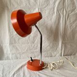 Vintage desk lamp in orange lacquered metal