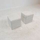 Set of 2 italian marble pedestals or side tables, 1980's