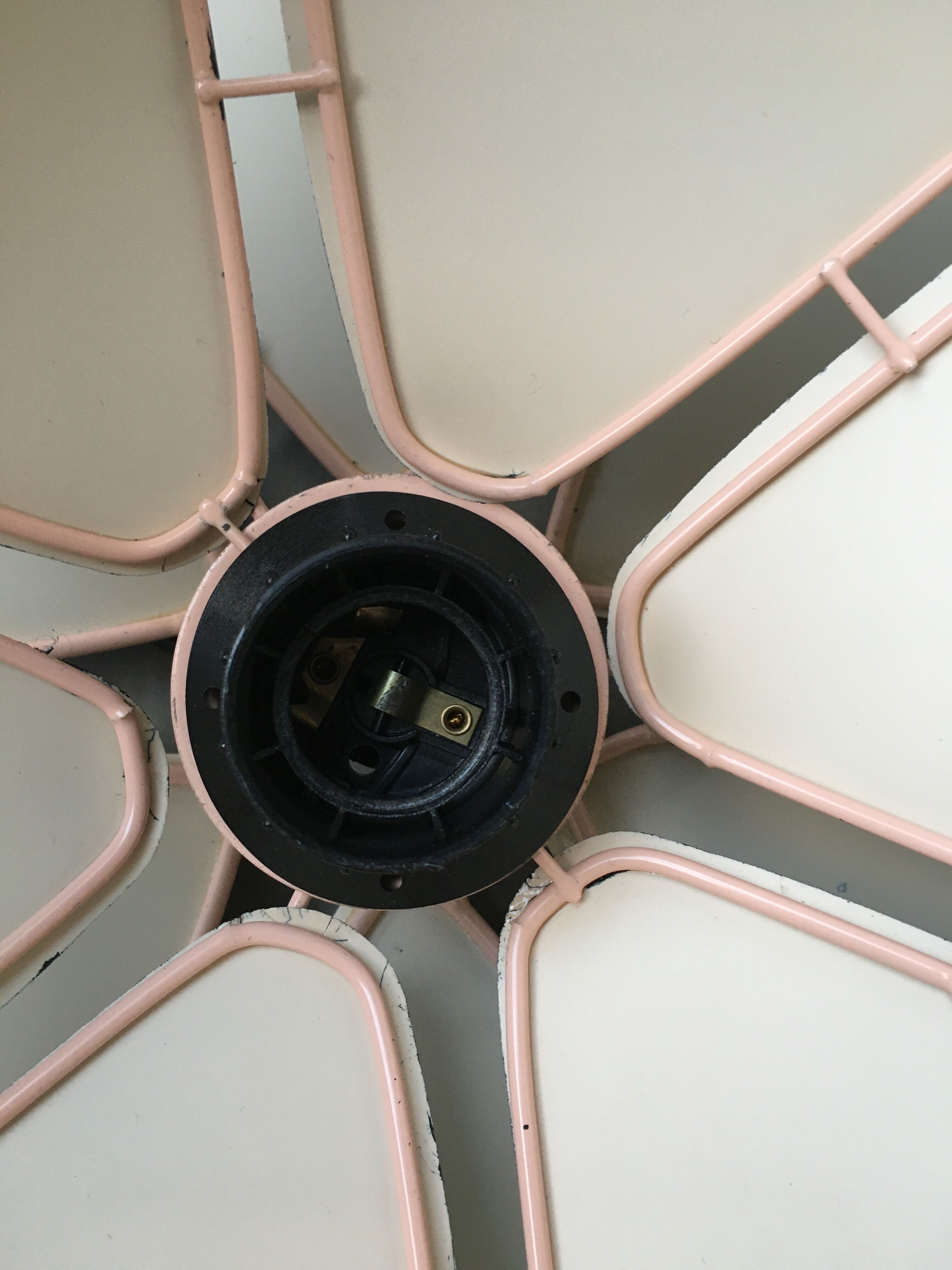 Black fabric flower and gold liseret hanging lamp