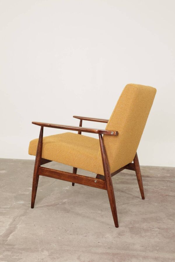 Fauteuil Vintage Jaune Curcuma Boucle, Design Mi-Siècle, 1960