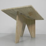 Travertine dining table, 130 x 129 cm