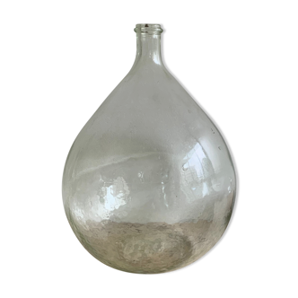 Old demijohn in transparent glass 15 liters