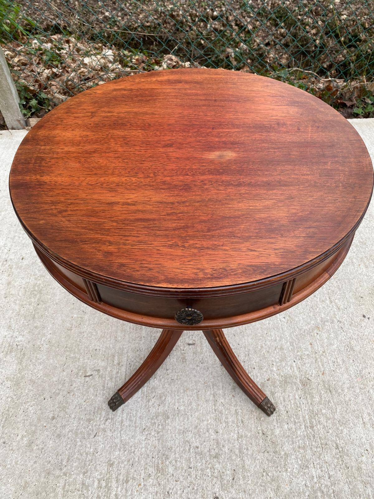 English style round side table lion claw 60cm