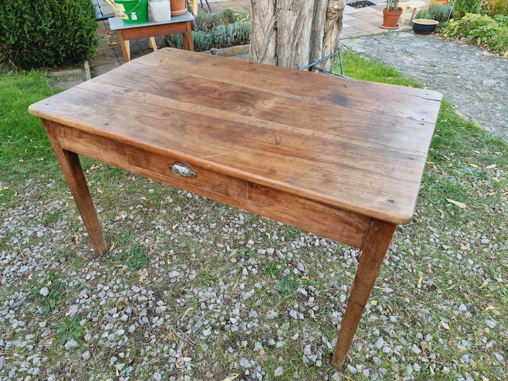 Antique farmers table French kitchen table walnut