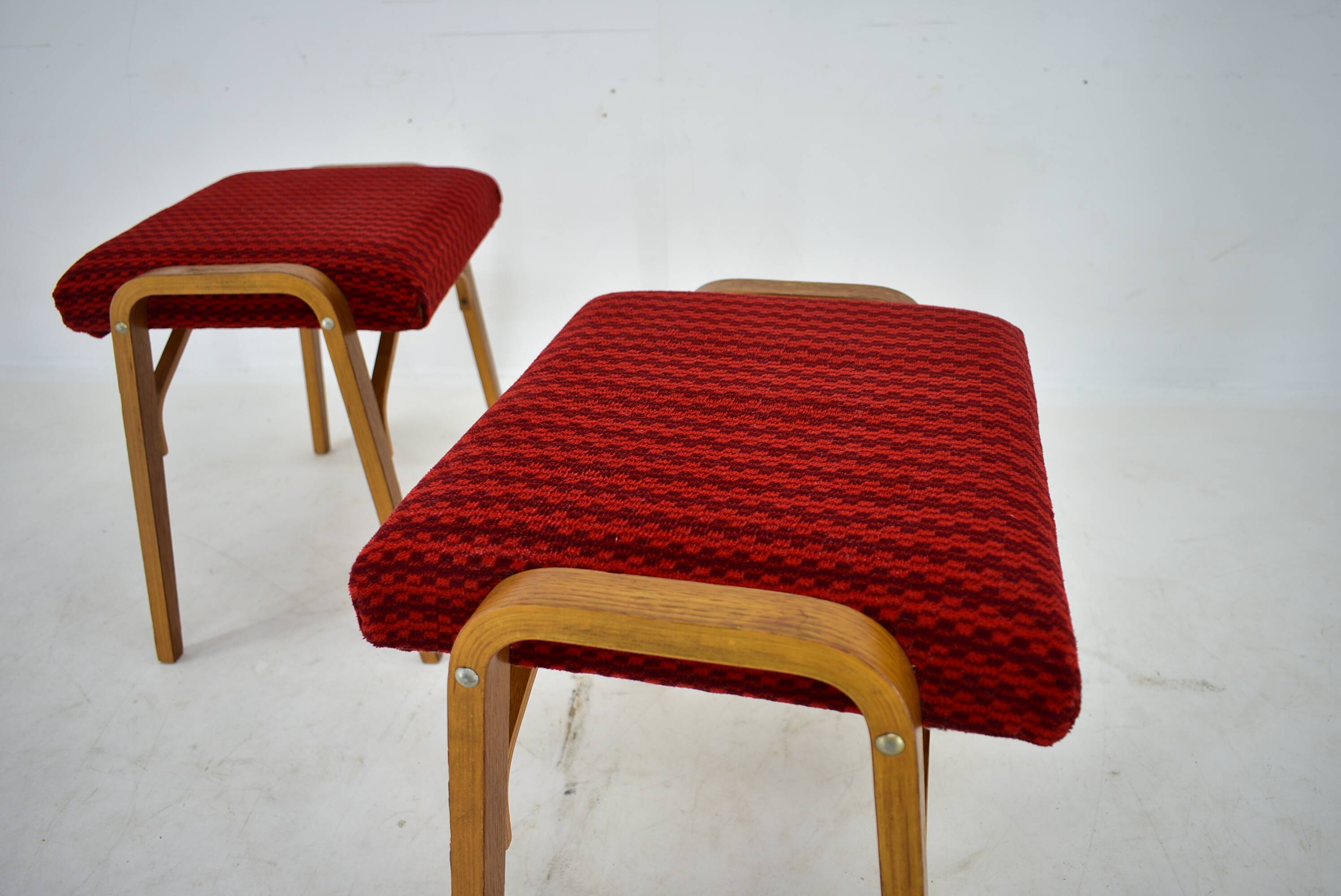 1960s Ludvik Volak beech stools by Drevopodnik Holesov, Czechoslovakia